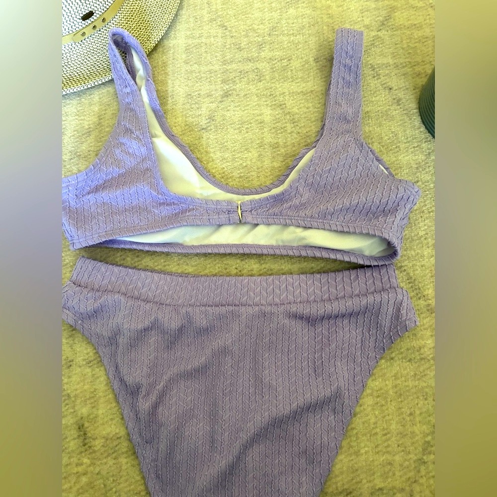 Cupshe Purple Ribbed Bikini Set - Picture 8 of 8